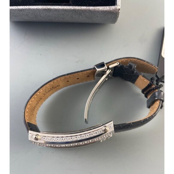 New in Box Croton Ladies Watch Rectangle MOP Face CZ Sapphire Crystal Art Deco - Picture 6 of 12